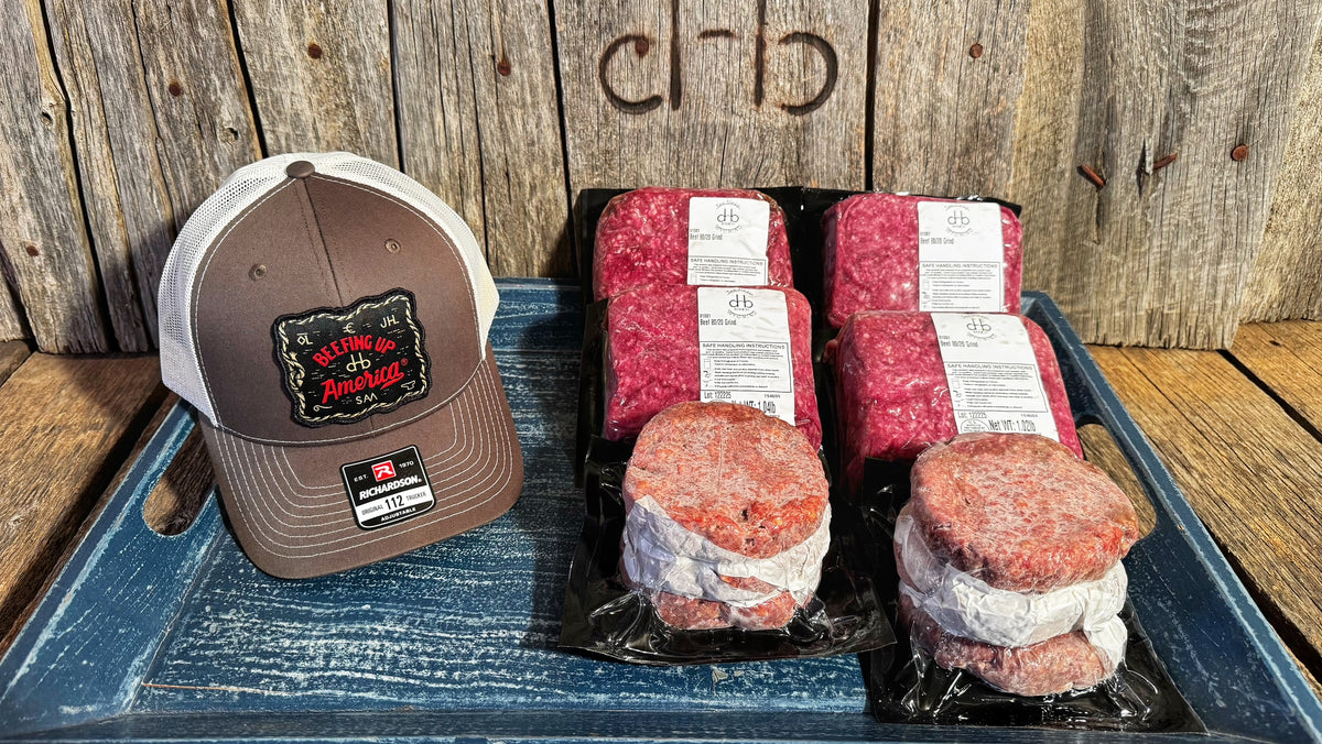 all-american, beef, burger, beefing up america, richardson hat, beef patties