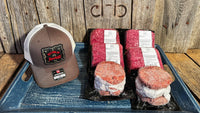 all-american, beef, burger, beefing up america, richardson hat, beef patties
